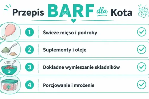 Przepis na BARF dla kota: świeże mięso, suplementy, wymieszanie i mrożenie. Zdrowa dieta dla Twojego pupila.
