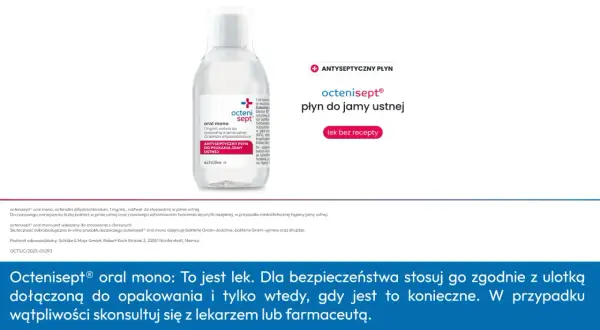 Octenisept płyn do jamy ustnej, idealny do higieny jamy ustnej, może być pomocny także dla Twojego psa.