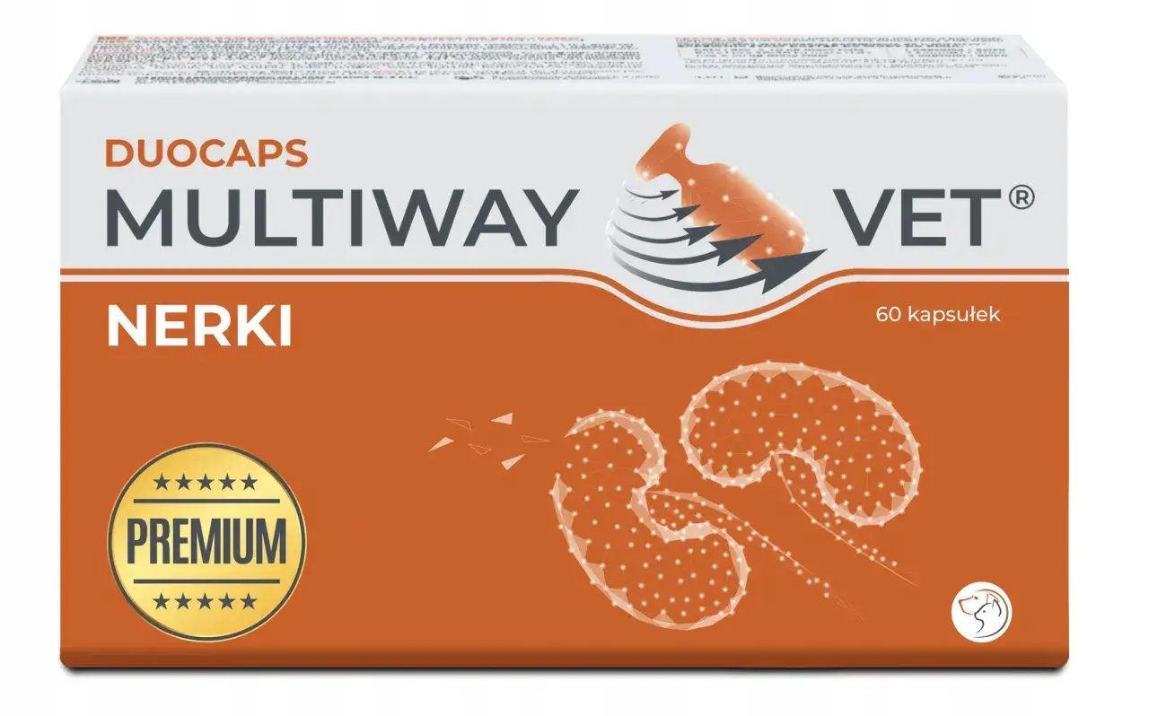 Opakowanie suplementu DUOCAPS MULTIWAY VET® z napisem 