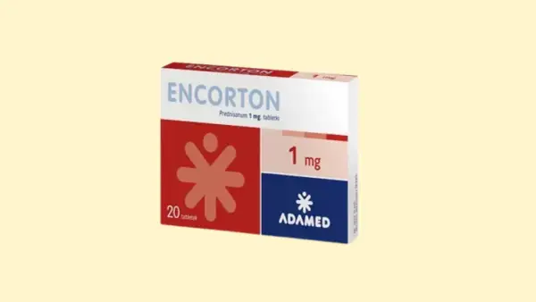 Opakowanie leku Encorton dla psa, zawierające 20 tabletek po 1 mg.